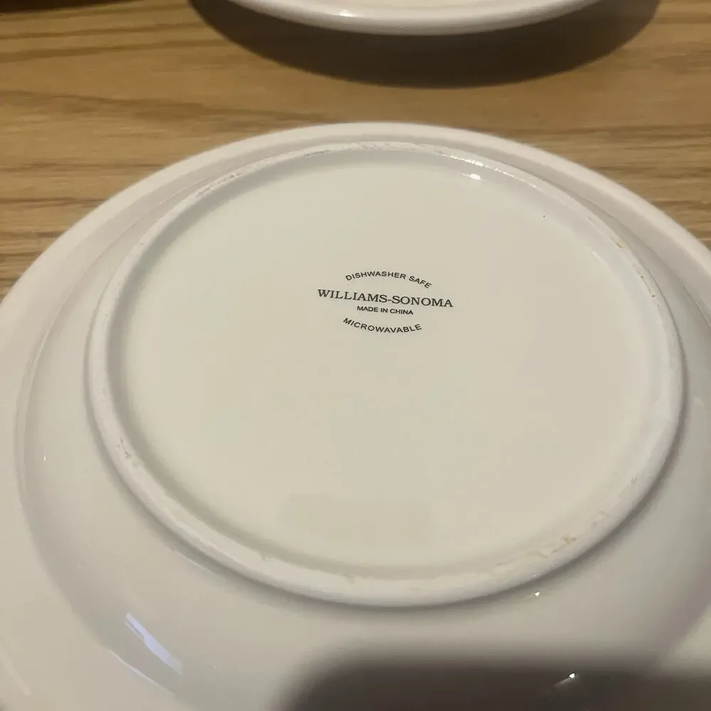 Williams-Sonoma Vintage Football Snack Dessert Salad 7-1/8” Plates Set of 4